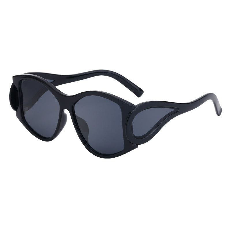 Damen moderne Cat-Eye Sonnenbrille mit einzigartigem Rahmen und UV-Schutz Karnz