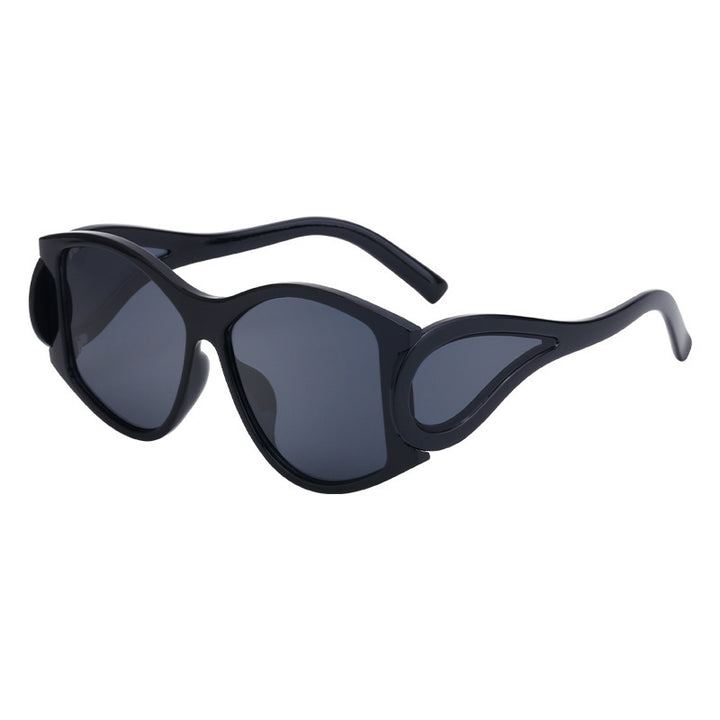 Damen moderne Cat-Eye Sonnenbrille mit einzigartigem Rahmen und UV-Schutz Karnz