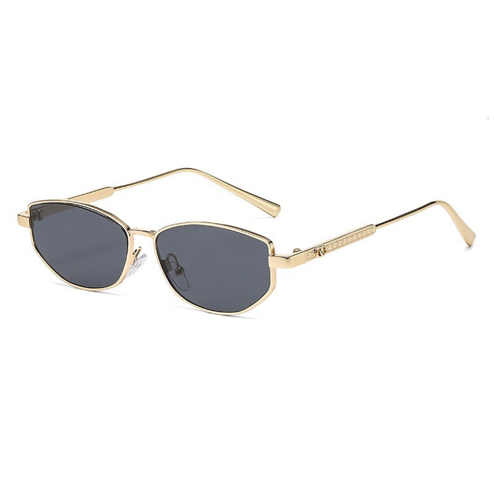 Damen elegante Sonnenbrille mit funkelndem Metallrahmen Karnz