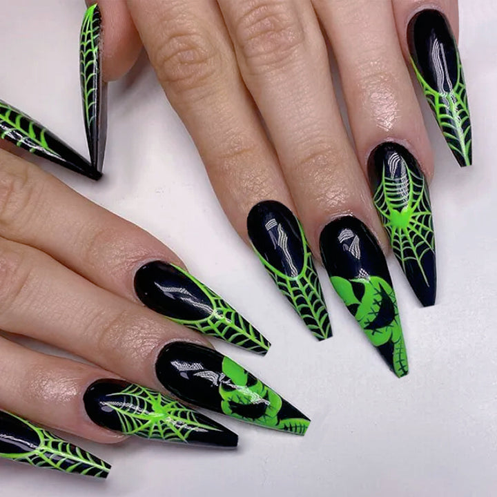 Halloween-Themen Stiletto Press-On Nail Art Karnz