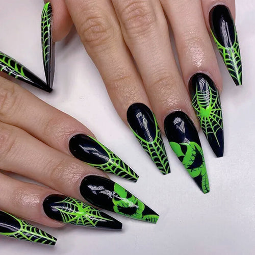 Halloween-Themen Stiletto Press-On Nail Art Karnz
