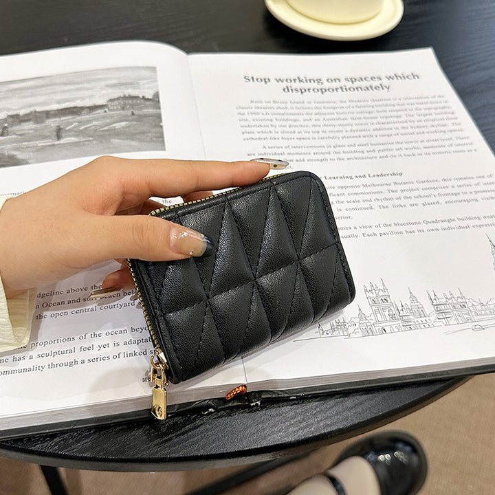 Gepolsterte zippered kompakte Brieftasche
