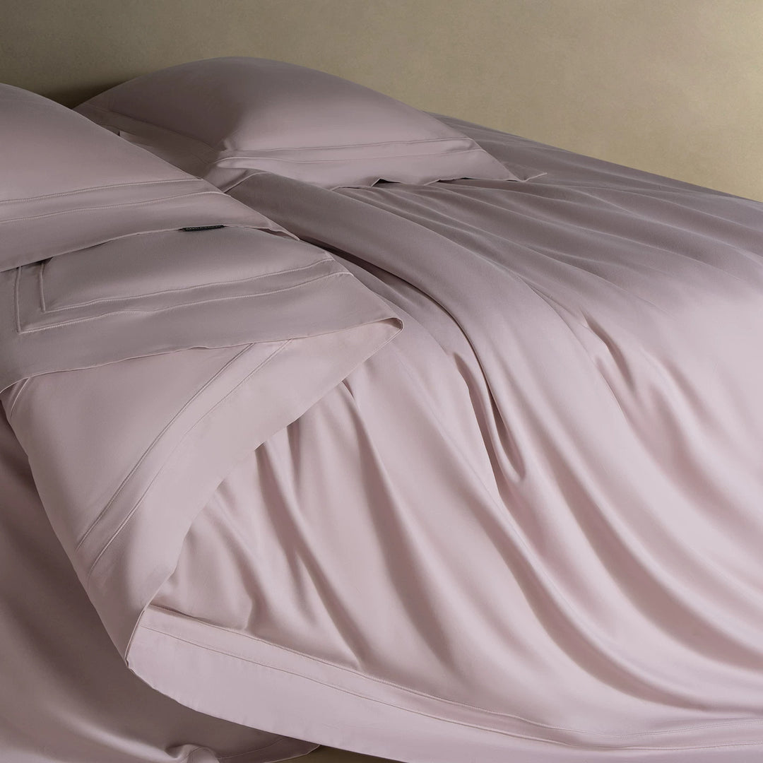 Bürstenmikrofaser-Satin-Bettbezug-Set mit Doppelstichsaum