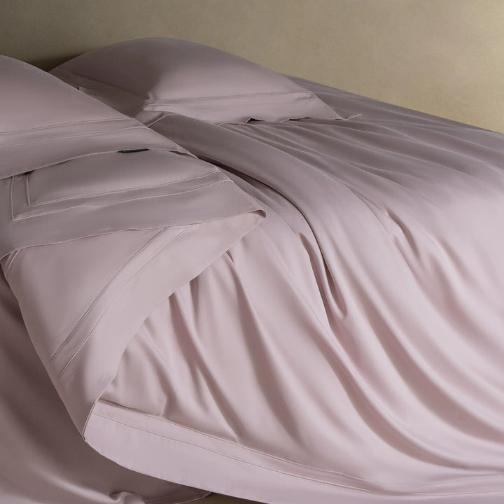 Bürstenmikrofaser-Satin-Bettbezug-Set mit Doppelstichsaum