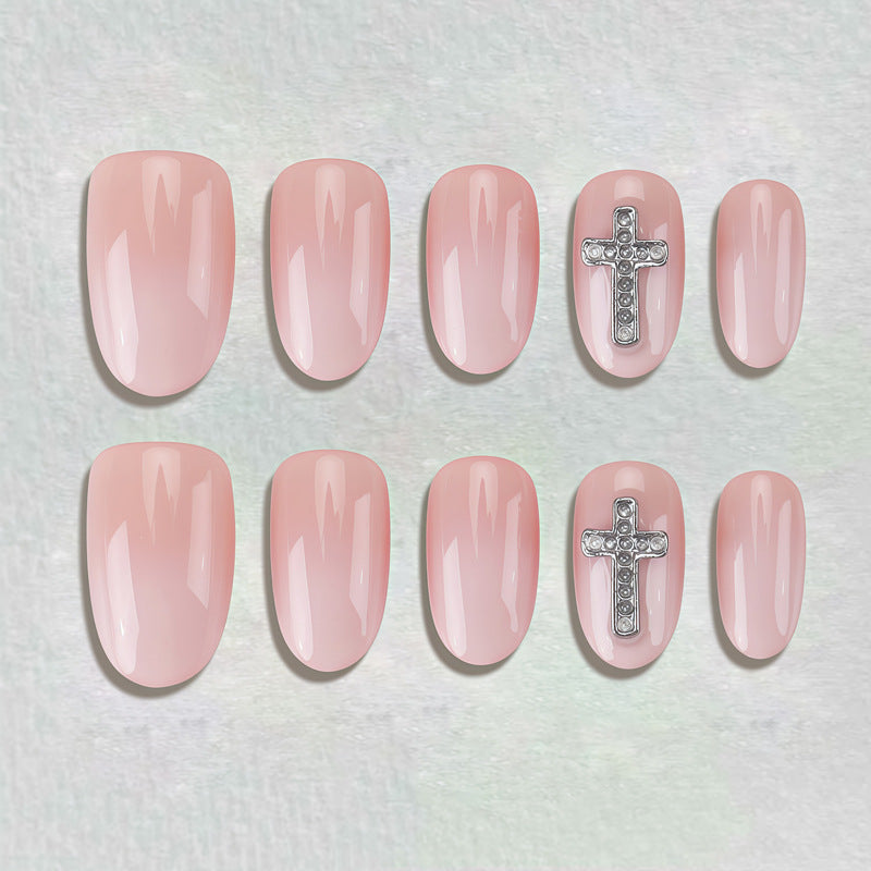 Dekoratives Press-On-Nagelset mit Stern- und Schleifenmotiven Karnz