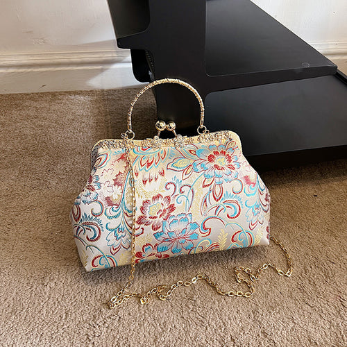 Vintage Floral Clutch Bag