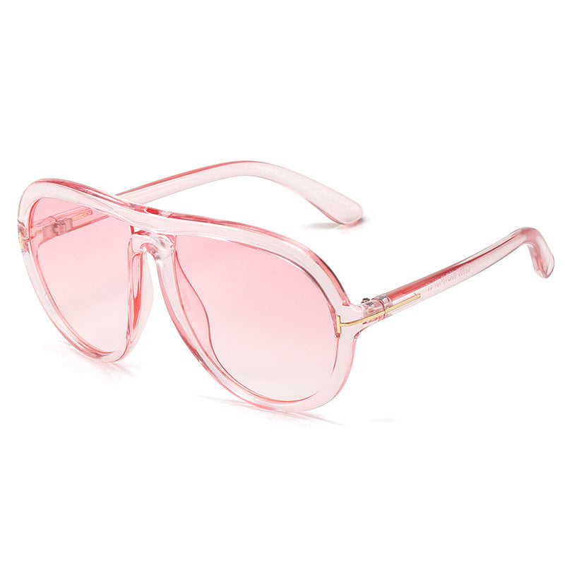 Oversized Modische Transparente Rosa Sonnenbrille Karnz