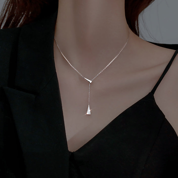 Modern Geometric Drop Necklace Karnz