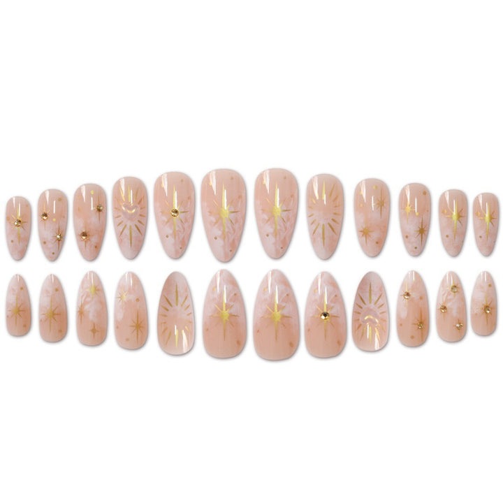 Stiletto Nagelkunstverlängerungen mit himmlischem Design Karnz