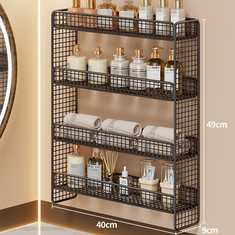 Dreifach-Tier Wandmontierter Metallgitter Badezimmer-Organizer Regal