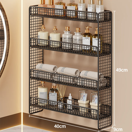 Dreifach-Tier Wandmontierter Metallgitter Badezimmer-Organizer Regal