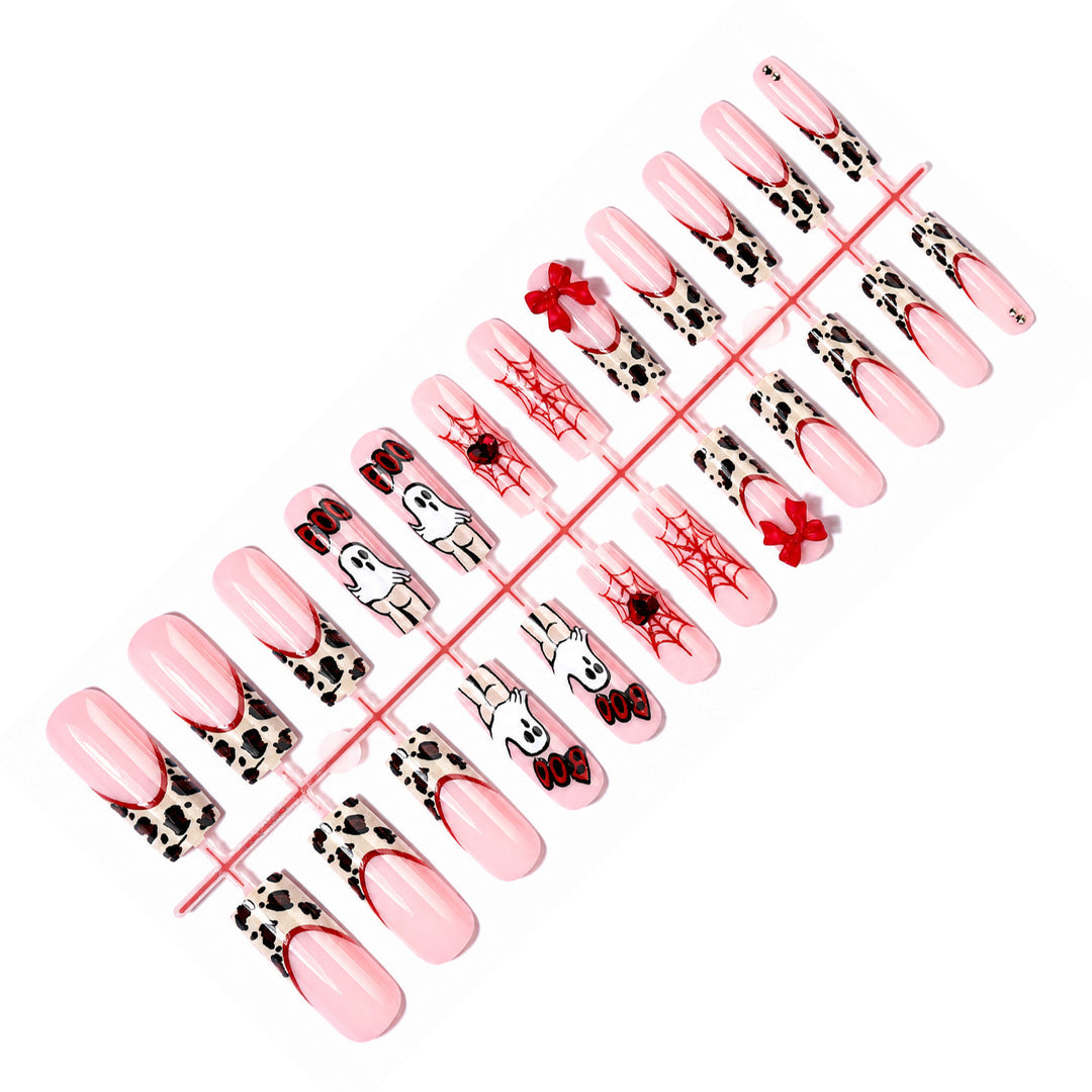 Themen Halloween Press-On Nagel Set mit Tier- und Gespenstermotiven Karnz