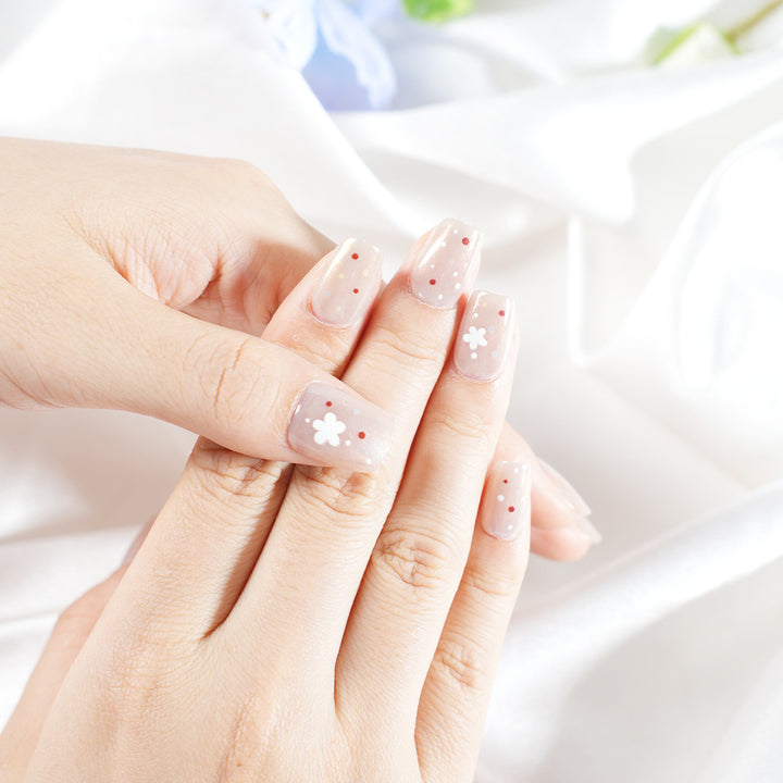 Floral dekorative Press-On Nagelset Karnz