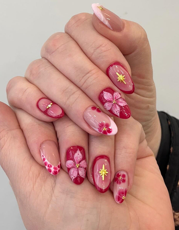 Floral Art Druck-on Nagel Set Karnz