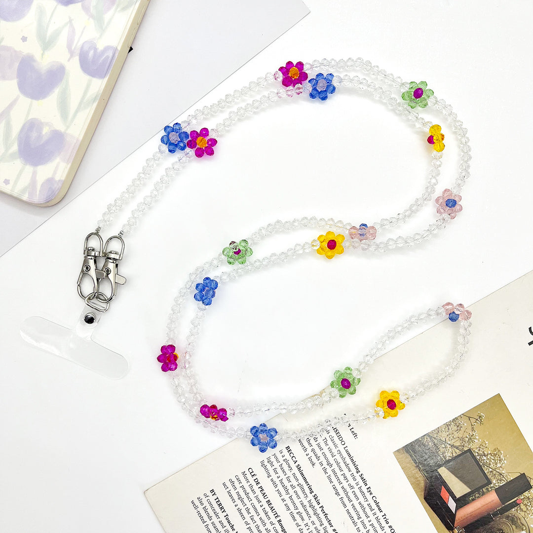 Perlen-Brillen-Kette mit stylischem Karomuster Karnz