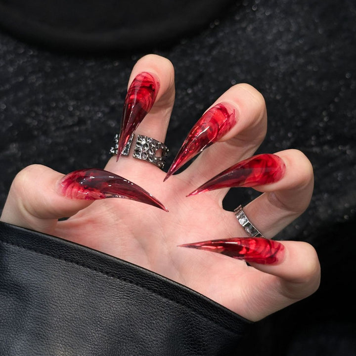 Dramatische Stiletto Press-On Nagel Set
