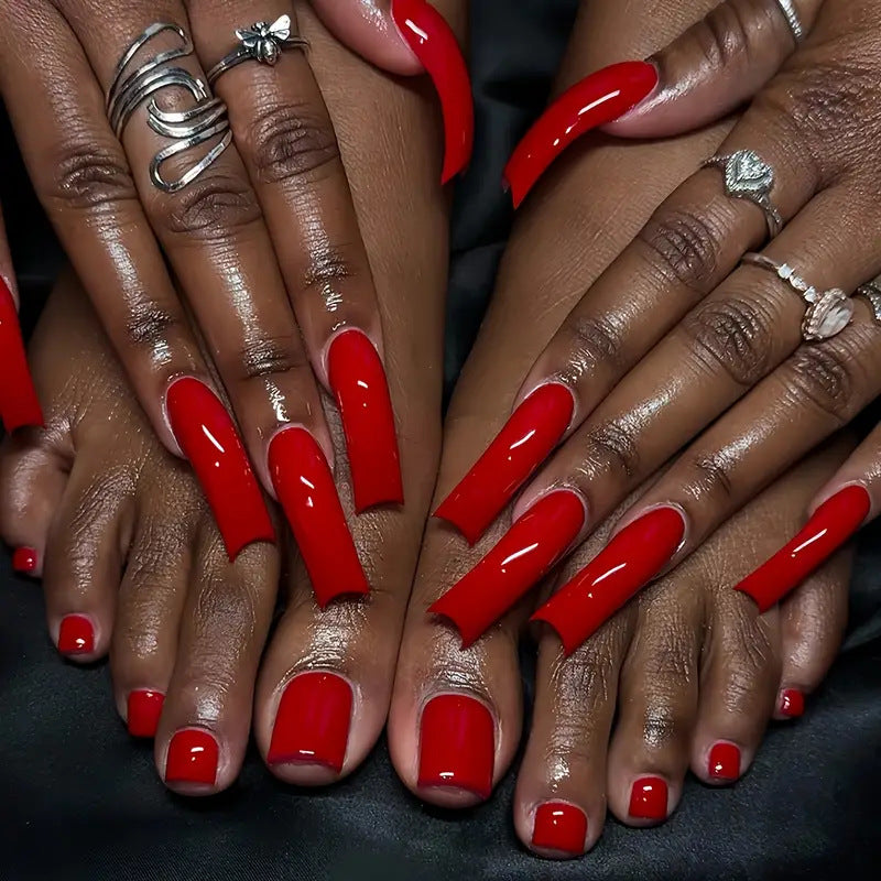 Premium Glänzendes Press-On Nagelset Karnz