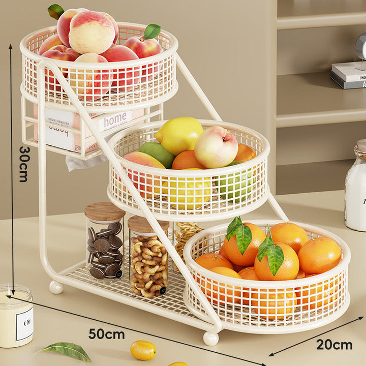 Gestufter Countertop Mesh Obst- und Vorratsorganizer Ständer