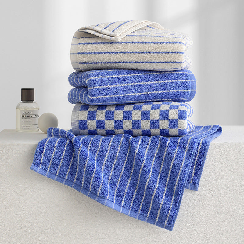 Damen Elegantes Frottee Badetuch mit Streifenmuster Karnz