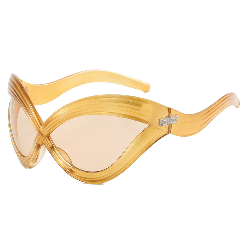 Damen trendige designer Sonnenbrille mit geschwungenem Rahmen Karnz