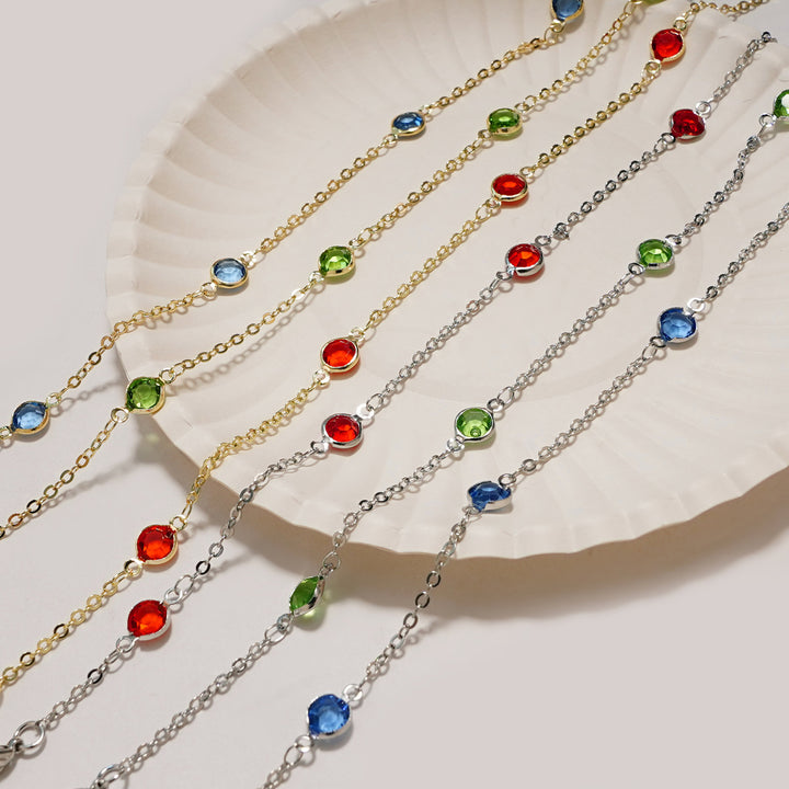 Elegante, mit Kristallen verzierte Brillen-Kette Karnz