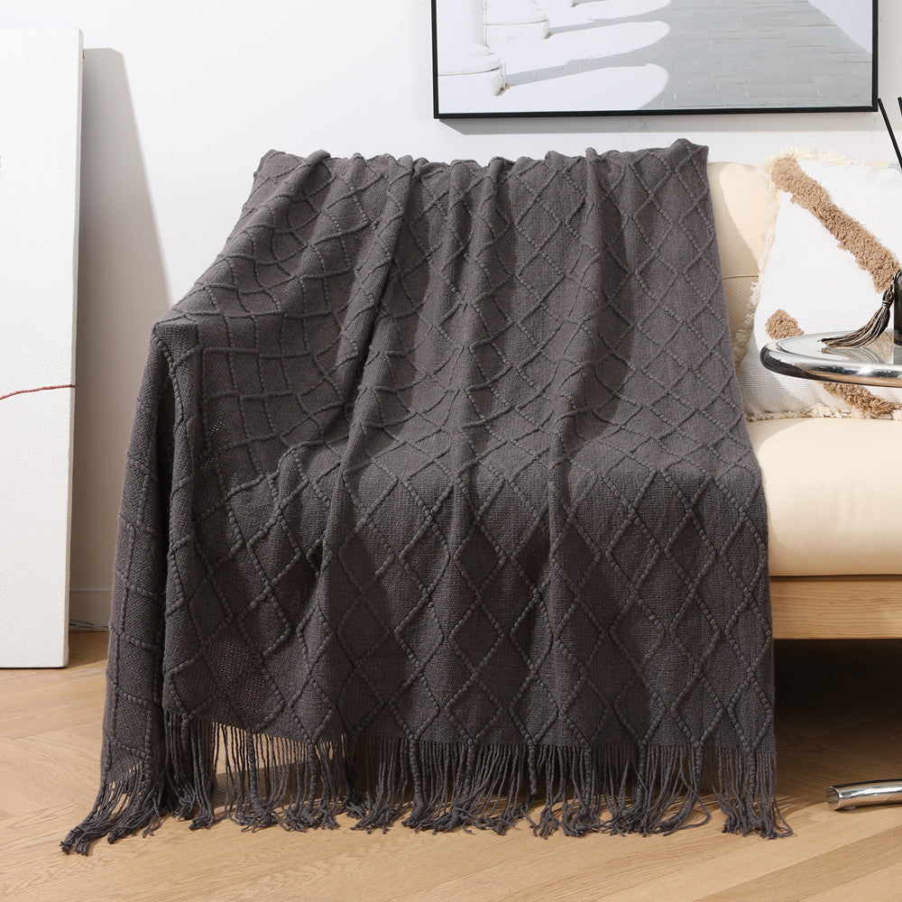 Gemütliche gestrickte Wurfdecke