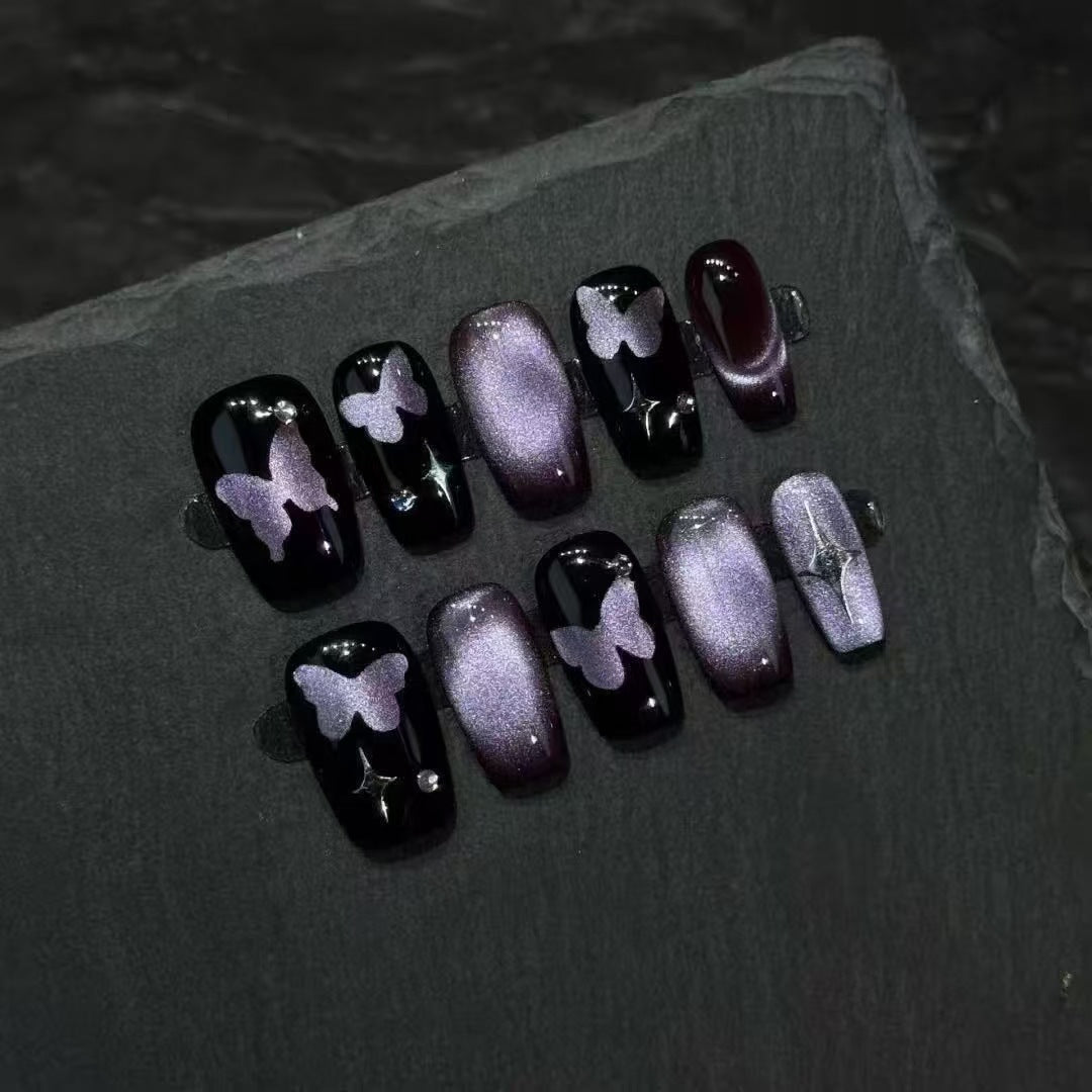 Elegantes Schmetterlings-Presse-on-Nail-Art-Set Karnz