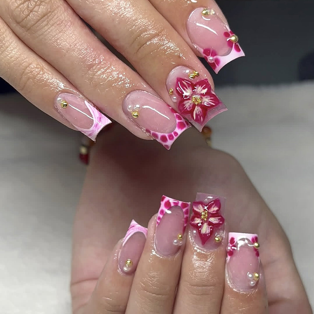 Dekorative Florale Nagel Kunst Extensions Karnz