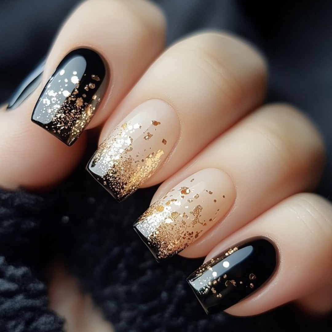 Elegante Glitzer Ombre Nagelkunst Extensions Karnz
