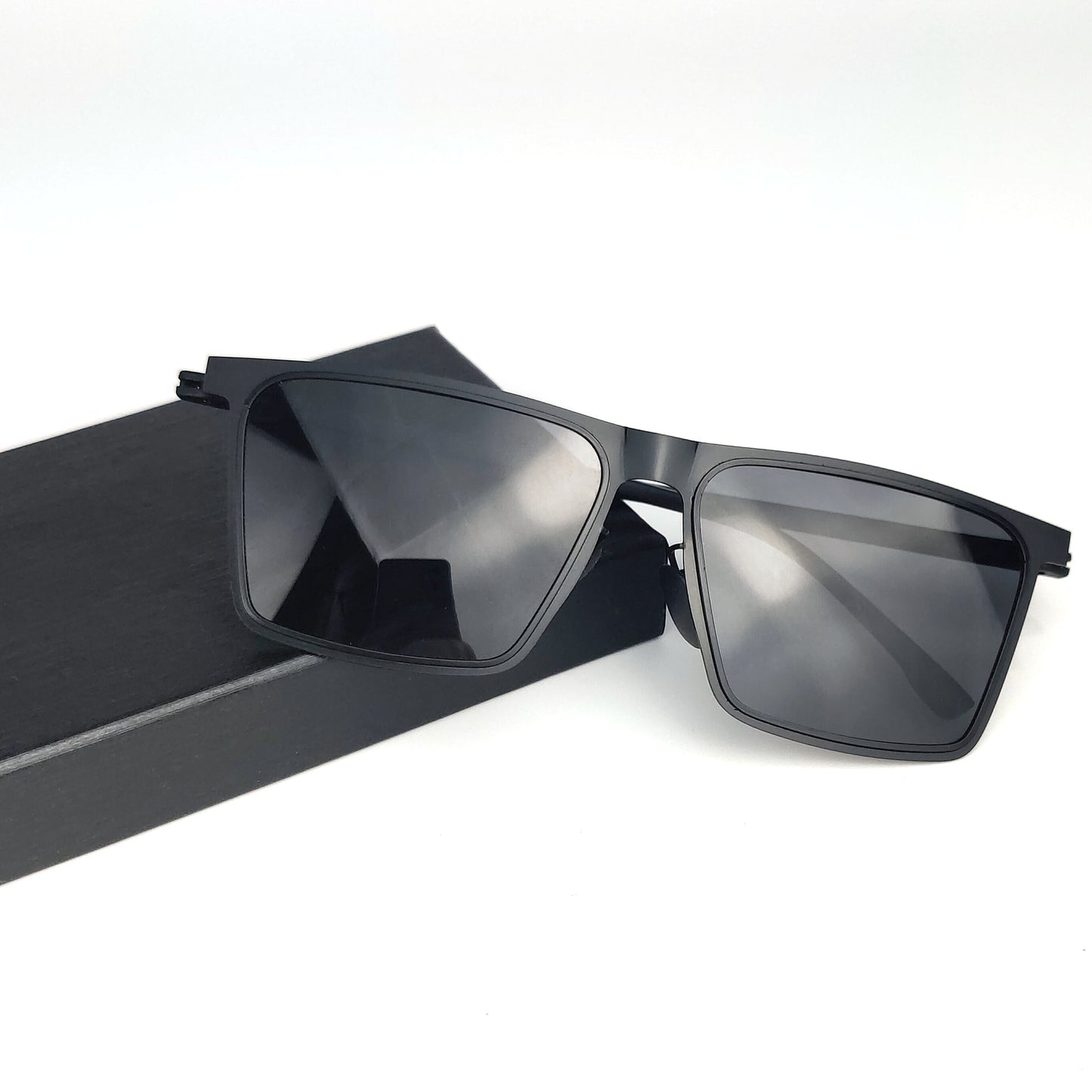 Herren moderne rechteckige Sonnenbrille Karnz