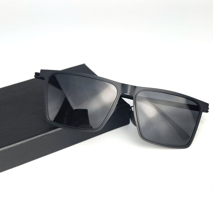 Herren moderne rechteckige Sonnenbrille Karnz