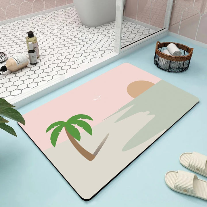 Abstrakte Florale Badezimmermatte