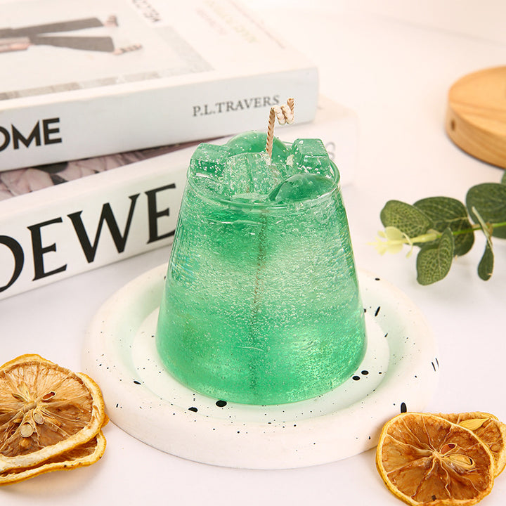 Gel-Pudding Dekorative Duftkerze mit Eingebettetem Eis-Effekt Textur