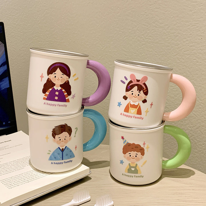 Edelstahlkeramiktasse mit Fröhlichem Familienmotiv Karnz