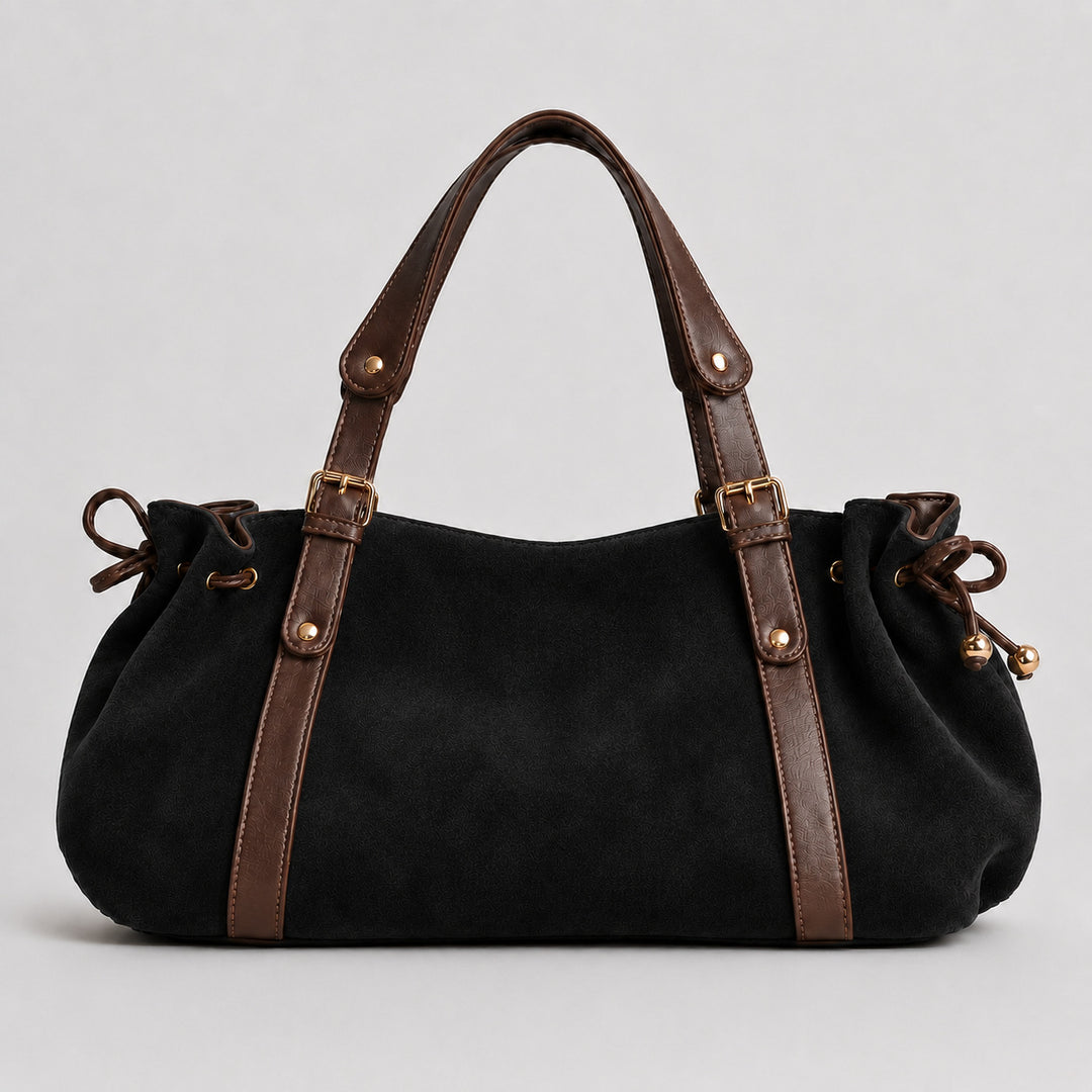 Strukturierte Wildleder-Handtasche