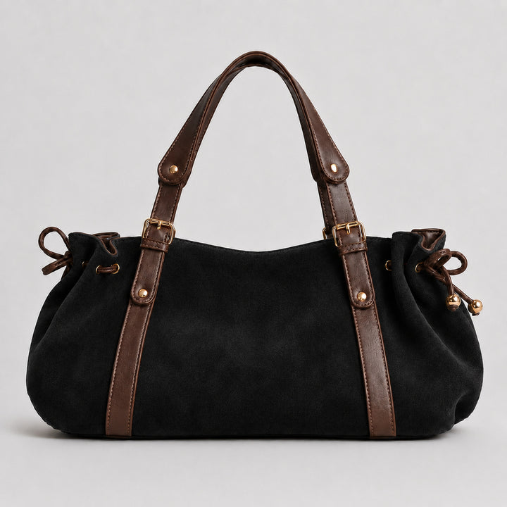 Strukturierte Wildleder-Handtasche