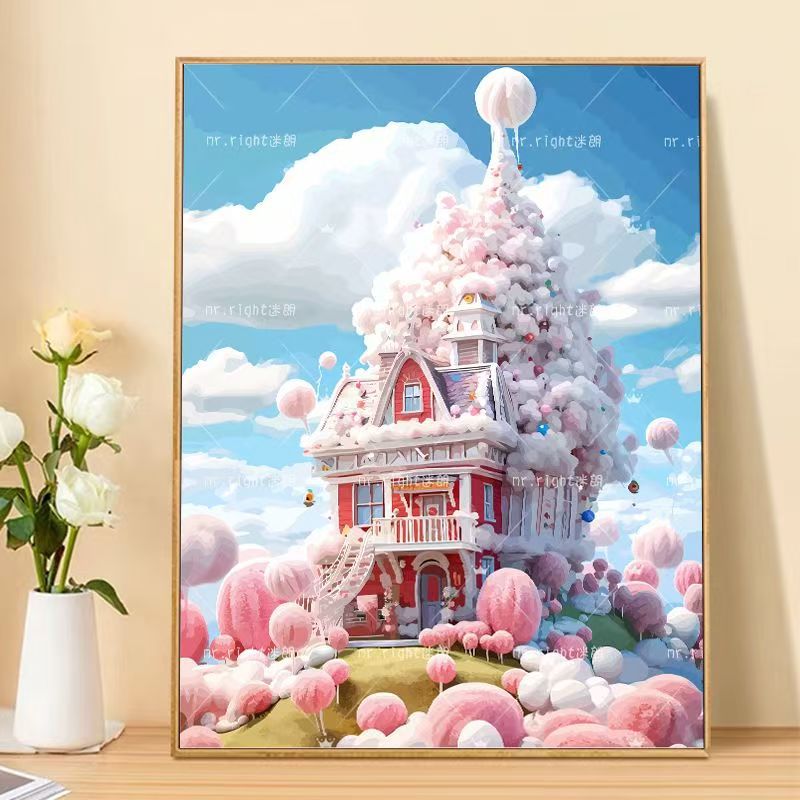 Skurrile Fantasy Landschaft Kunst Leinwand Karnz