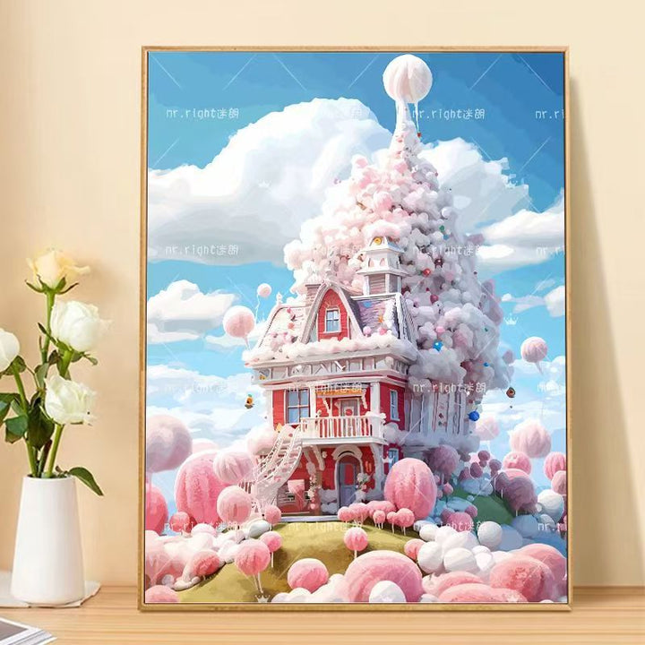 Skurrile Fantasy Landschaft Kunst Leinwand Karnz