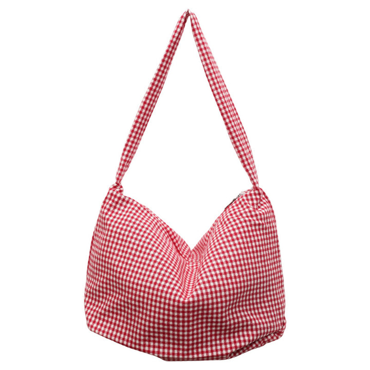 Gemütliche Gingham-Print Schultertasche