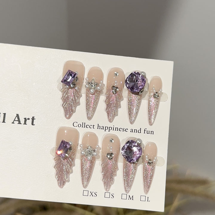 Glamourös Glitzerndes Press-On Nagelkunst Set