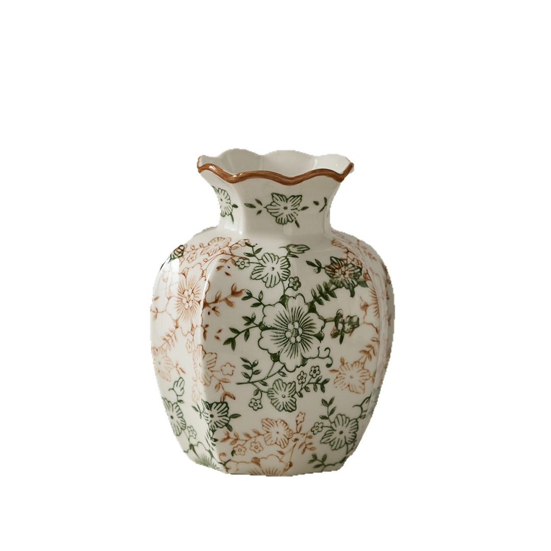 Elegante Keramikvase mit floralem Muster Karnz