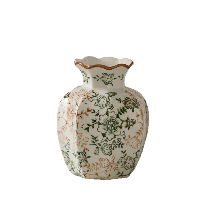 Elegante Keramikvase mit floralem Muster Karnz