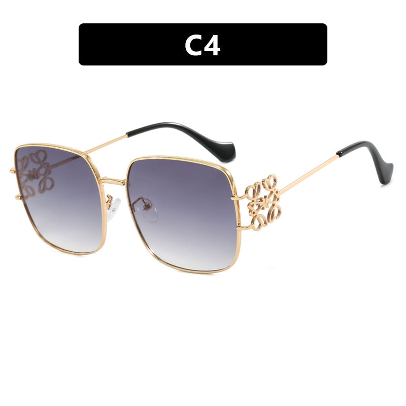 Damen quadratische Sonnenbrille mit filigranem Design und luxuriösem Metallrahmen Karnz