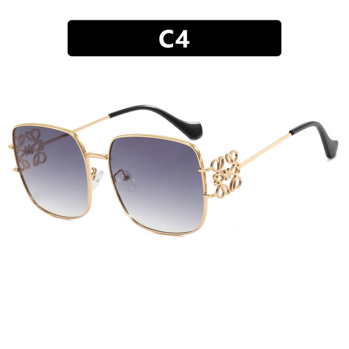 Damen quadratische Sonnenbrille mit filigranem Design und luxuriösem Metallrahmen Karnz