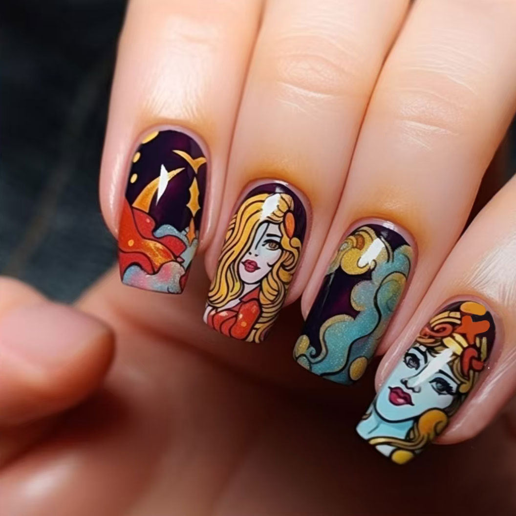 Künstlerisches Charakter-Nagelkunst-Set
