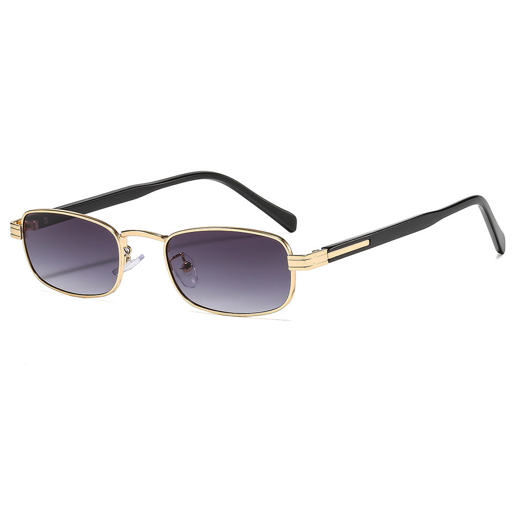 Damen modische Sonnenbrille mit stilvollem Metallrahmen und orangefarbenen Gläsern Karnz
