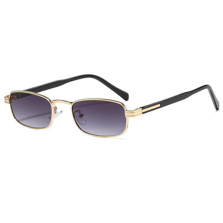 Damen modische Sonnenbrille mit stilvollem Metallrahmen und orangefarbenen Gläsern Karnz