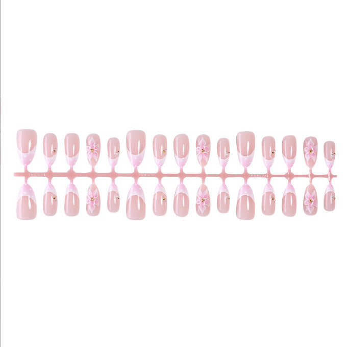 Elegantes florales Design Press-On-Nagelset Karnz