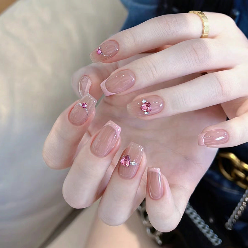 Künstlerisches Press-On-Nagelset mit glitzernden Sternakzenten Karnz