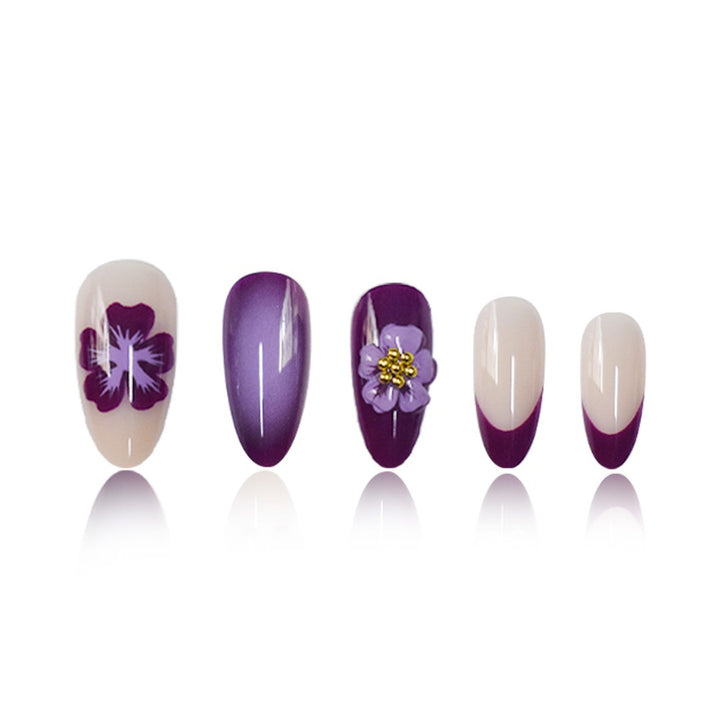 Florale 3D Press-On Nagelverlängerungen Karnz